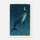 White frame 60x90 cm 24x36″ - Whale Wishes Under the Moon – Magical Nursery Art Print - Play By Print