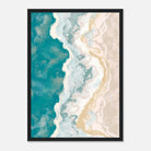 Black frame - Golden Shoreline – Textured Coastal Abstract Beach Art - Play By Print