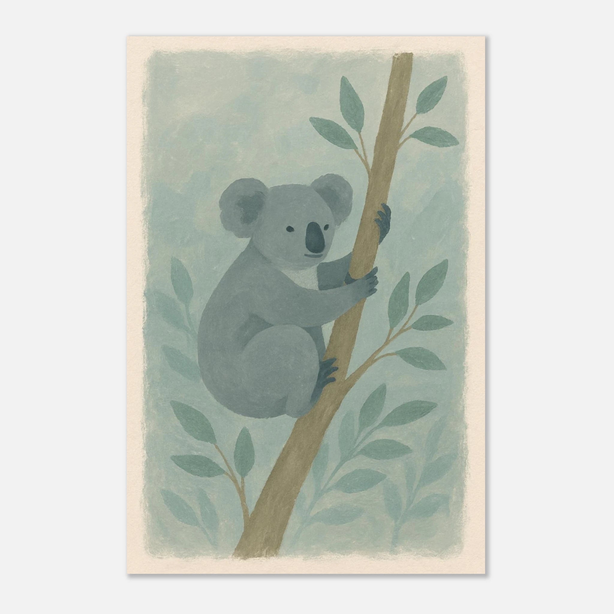 Unframed 40x60 cm 16x24″ - Cuddly Koala in the Eucalypts – Australian Nursery Art Print - Play By Print