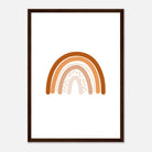 Dark wood frame - Earthy Rust Boho Rainbow Wall Art - Jerin