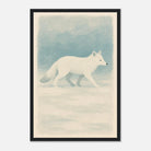 Black frame 30x45 cm 12x18″ - Silent Steps – Arctic Fox in Snow Wall Art Print - Play By Print
