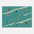 Unframed A3 (29.7 x 42 cm) - “The Paddle Out” Print | Retro Surfer Wall Art - Play By Print