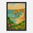 Black frame 40x60 cm 16x24″ - Twelve Apostles Coastal Canvas Wall Art - Play By Print