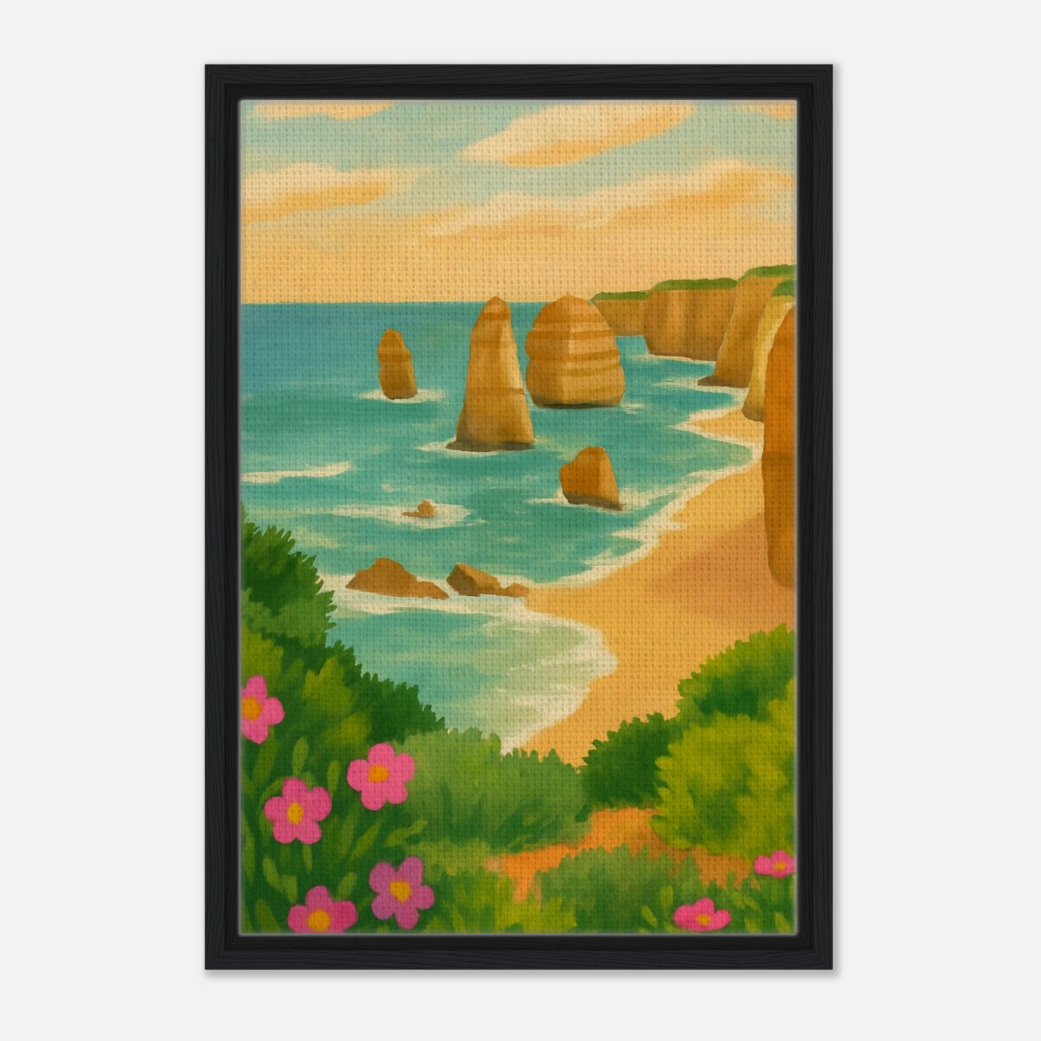 Black frame 40x60 cm 16x24″ - Twelve Apostles Coastal Canvas Wall Art - Play By Print