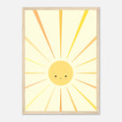 Wood frame - Sunshine Rays Nursery Print | Happy Yellow Sun Wall Art by Iris - Iris