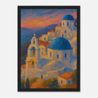 Black frame 21x29.7 cm 8x12" - "Sunset Over Santorini" Print | Mediterranean Wall Art - Play By Print