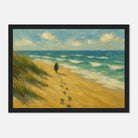 Black frame 21x29.7 cm 8x12" - “Coastal Solitude” | Peaceful Beach Walk - Play By Print