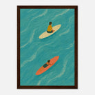 Dark wood frame 21x29.7 cm 8x12" - "Drift and Dream" Surf Print | Minimal Coastal Wall Art - Play By Print