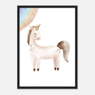 Black frame - Watercolour Unicorn Turned & Rainbow Wall Art - Olga