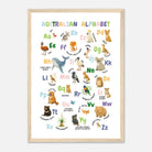 Wood frame - Australian Animal Alphabet Poster – Watercolour ABC Chart for Kids - Play By Print