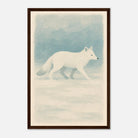 Dark wood frame 30x45 cm 12x18″ - Silent Steps – Arctic Fox in Snow Wall Art Print - Play By Print