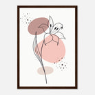 Dark wood frame - Minimalist Lily Flower Art Print - Jerin