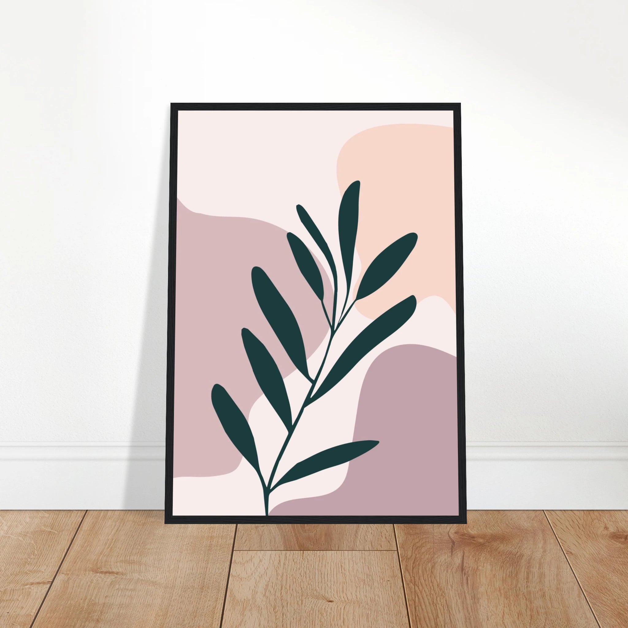 # all-groups - Olive Branch on Blush Modern Abstract Wall Art - Jerin