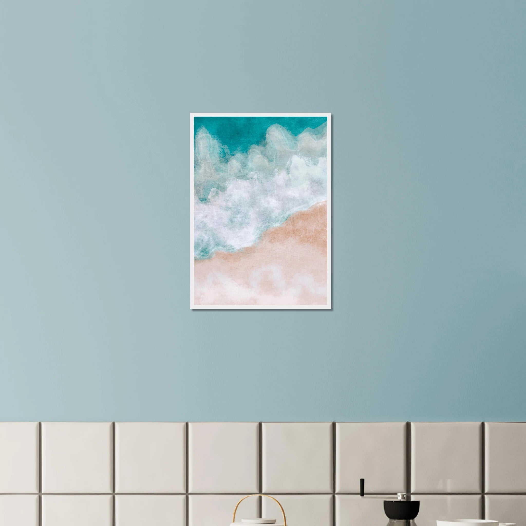 # all-groups - Coastal Bliss – Soft Wave Abstract Beach Print - Daisy