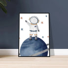 # all-groups - Watercolour Astronaut Standing on Planet Wall Art - Olga