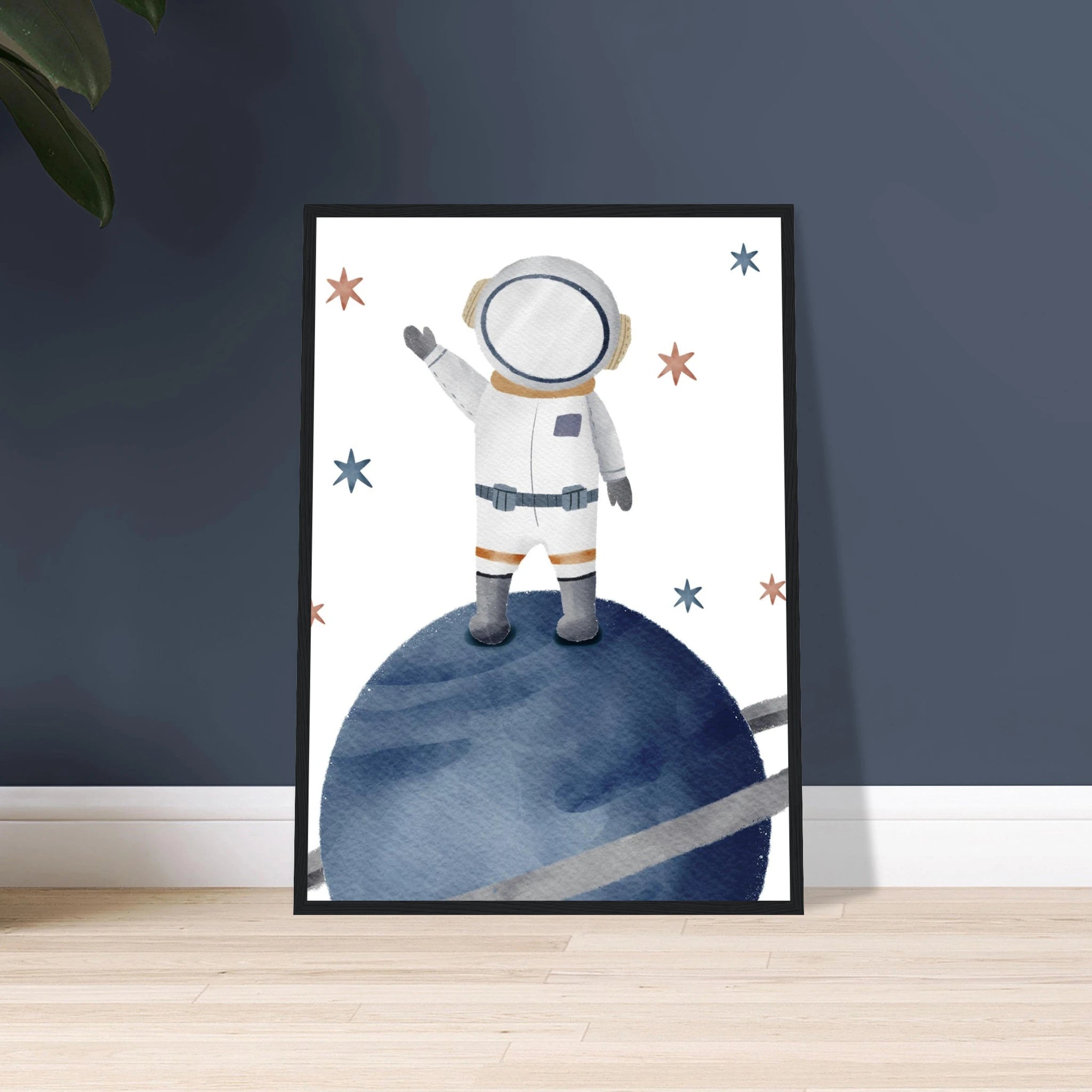 # all-groups - Watercolour Astronaut Standing on Planet Wall Art - Olga