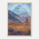 Wood frame - Misty Alpine Layers – Abstract Mountain Landscape Wall Art - Daisy
