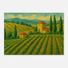 Unframed A2 (42 x 59.4 cm) - Tuscan Serenity – Golden Vineyard Landscape Wall Art Print - Play By Print