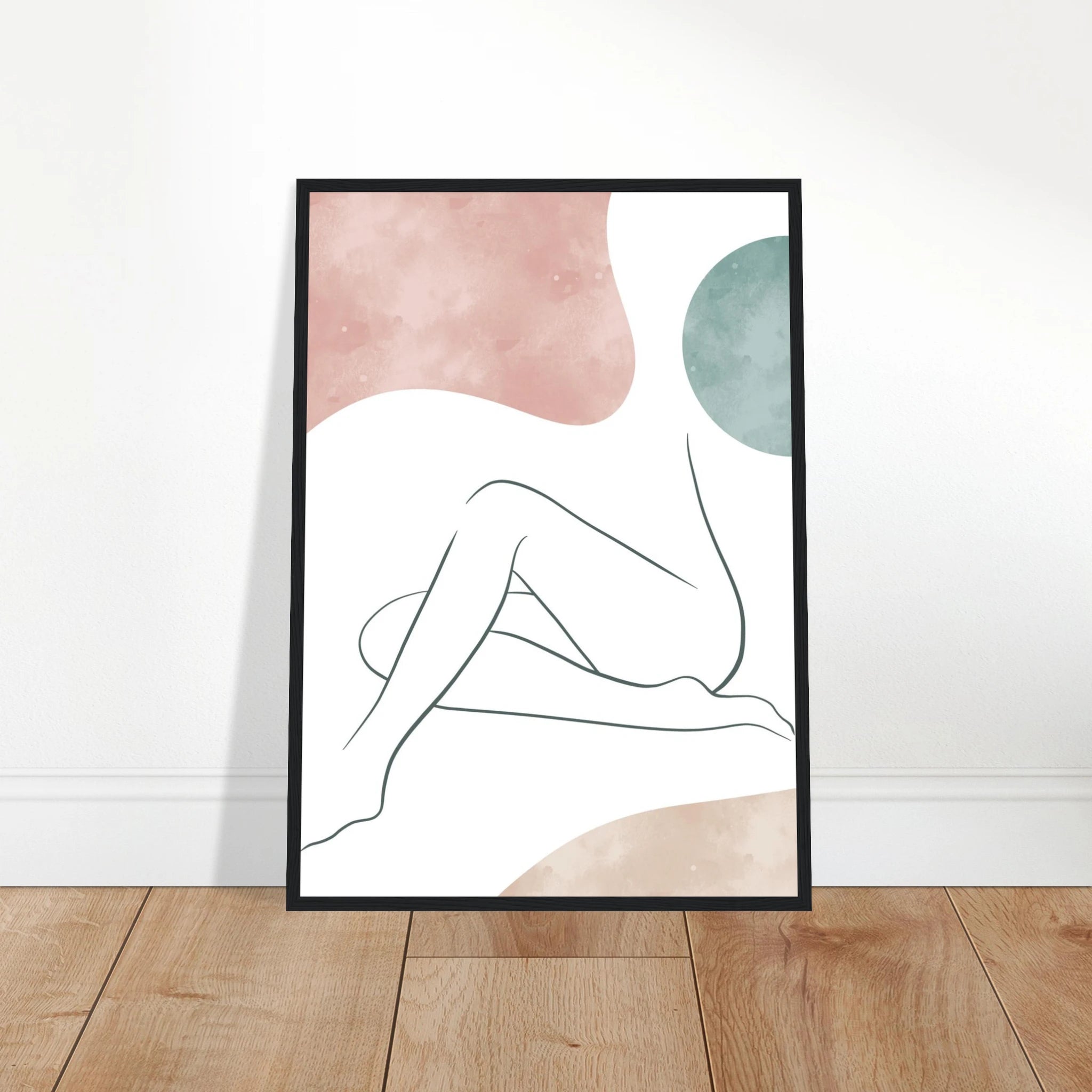 # all-groups - Boho Nude Line Art Print | Minimalist Female Silhouette with Earth Tones - Iris