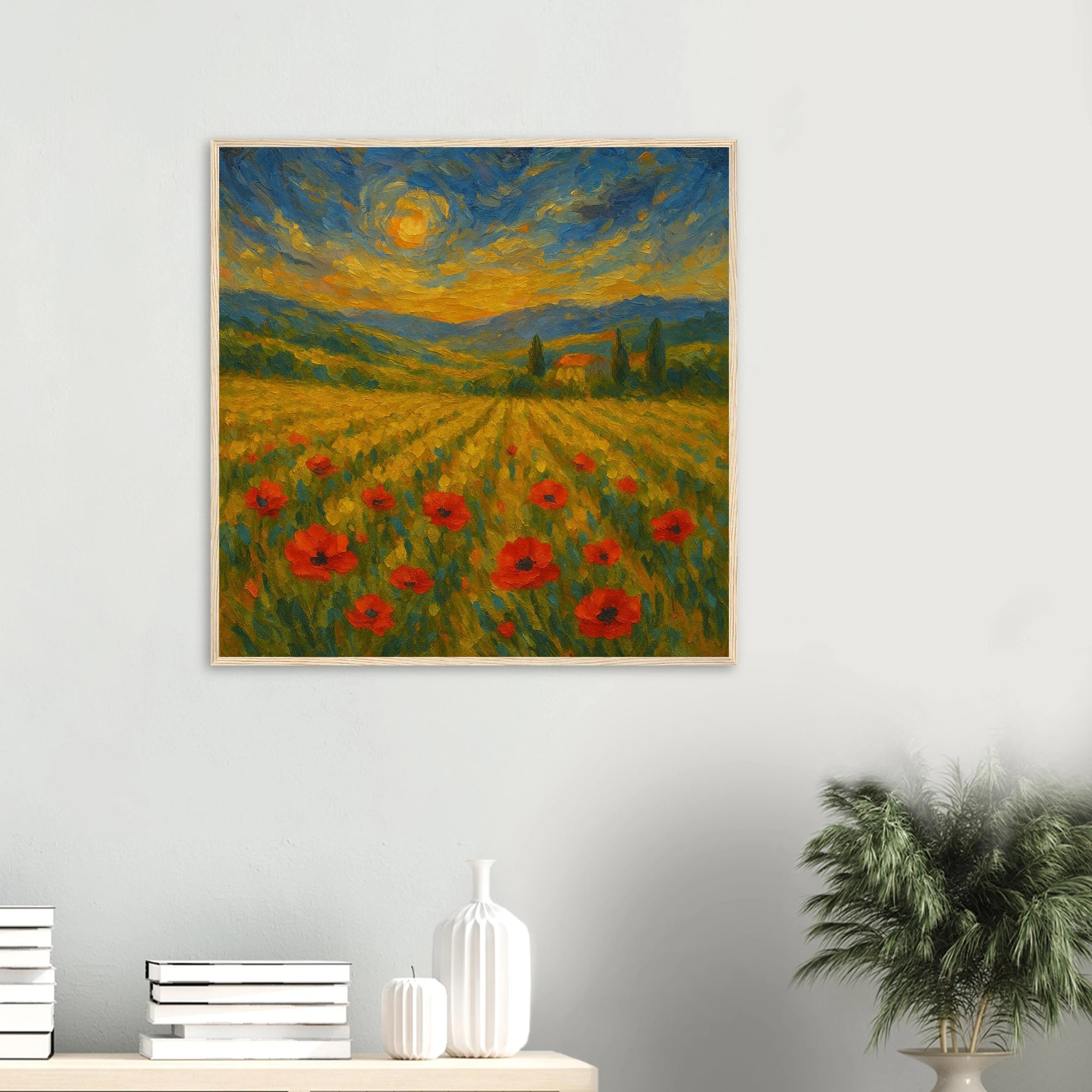 # all-groups - “Golden Hour in the Poppies” | Vibrant Sunset Landscape Art - Play By Print