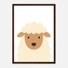 Dark wood frame - Sheep – Minimalist Farm Animal Art Print | Modern Nursery or Playroom Decor - Play By Print