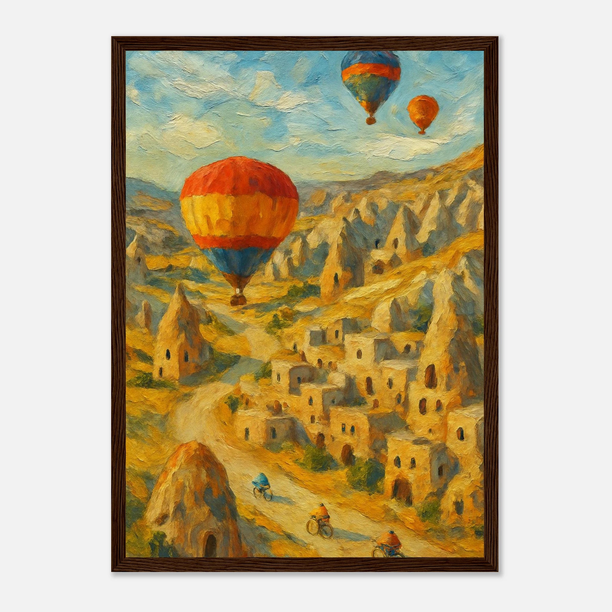 Dark wood frame A3 (29.7 x 42 cm) - "Drifting Over Cappadocia" Print | Turkish Landscape Wall Art - Play By Print