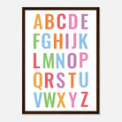 Dark wood frame - Bright Alphabet Poster – Colourful ABC Wall Art for Kids by Elena - Elena