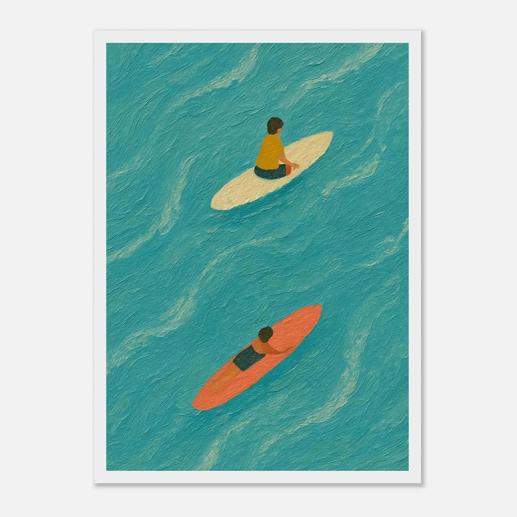 White frame A3 (29.7 x 42 cm) - "Drift and Dream" Surf Print | Minimal Coastal Wall Art - Play By Print
