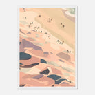 White frame - Coastal Horizon Abstract Costal Art | Left Panel - Play By Print