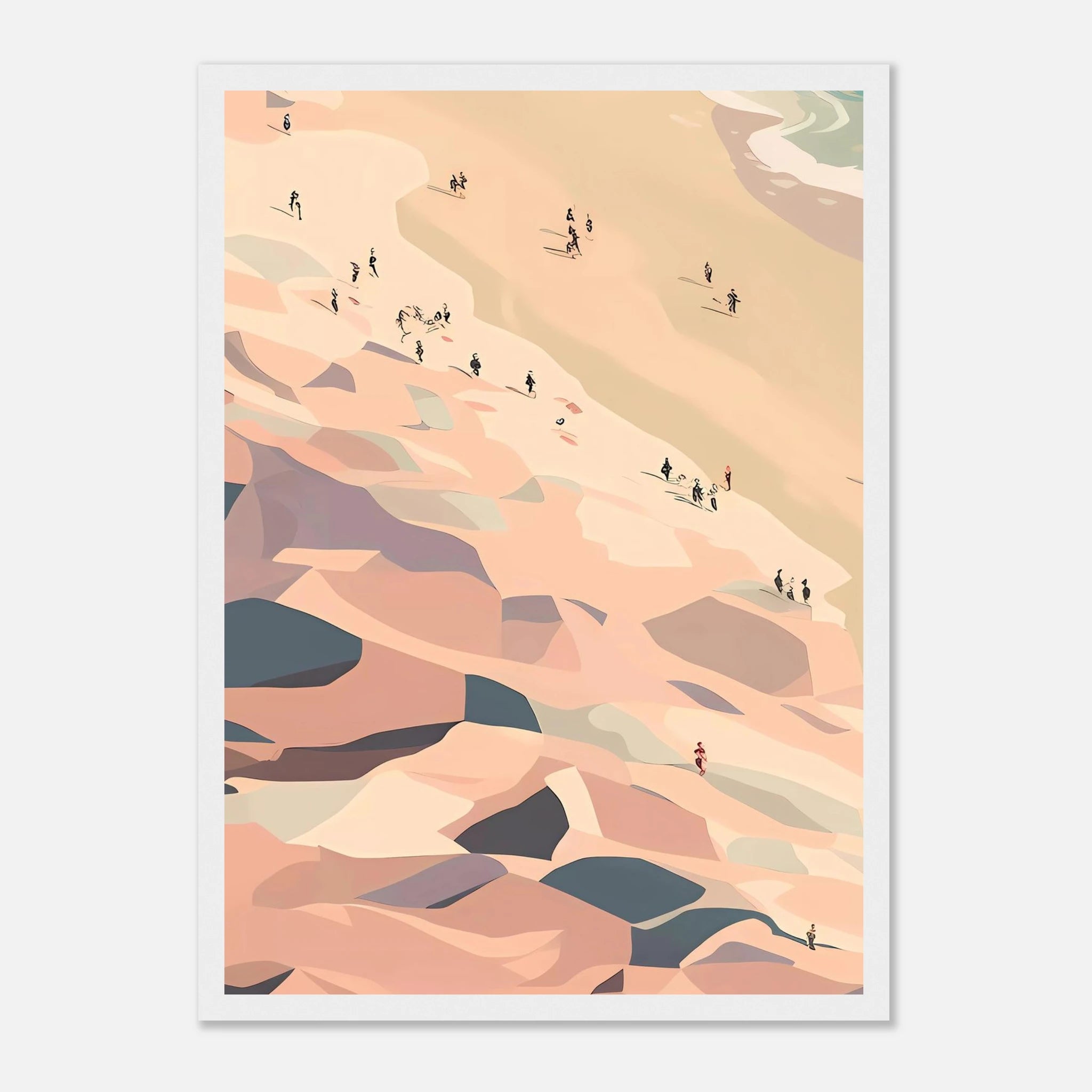 White frame - Coastal Horizon Abstract Costal Art | Left Panel - Play By Print