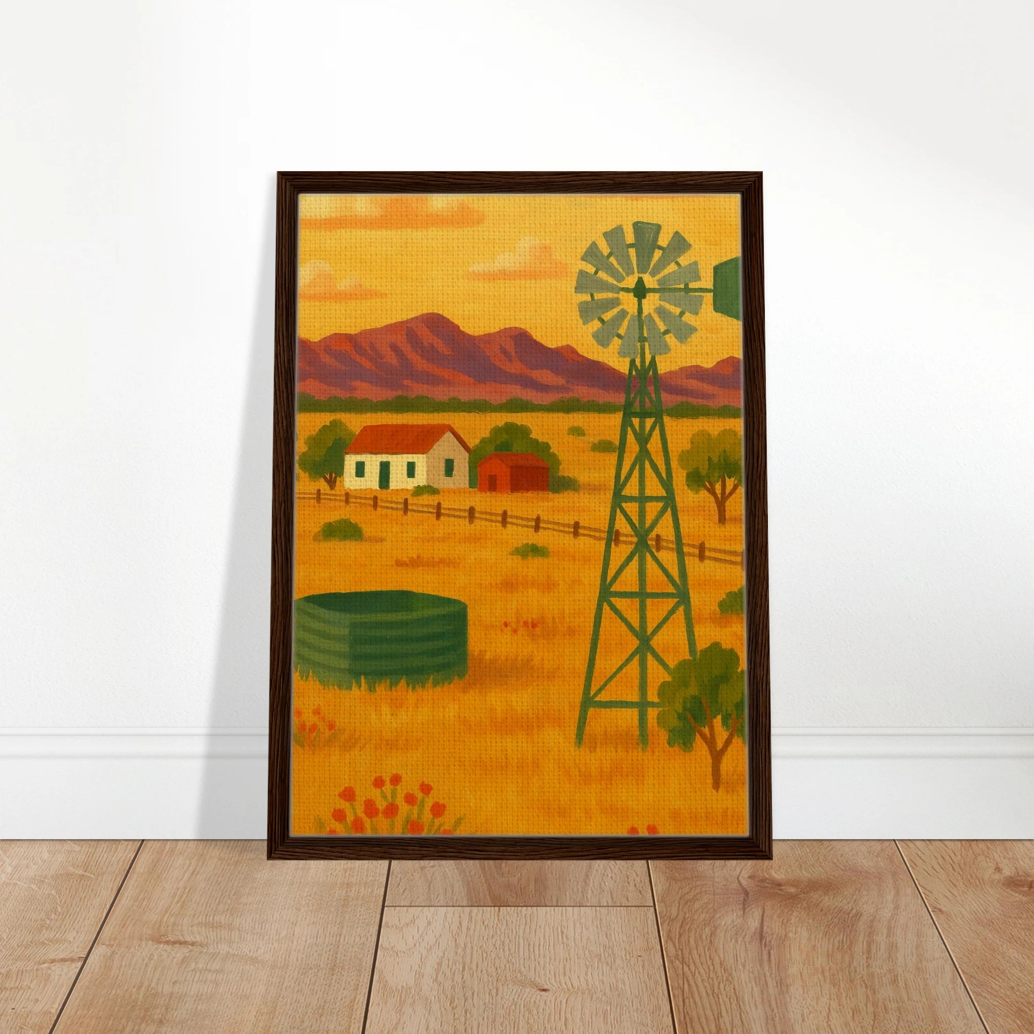 # all-groups - Outback Windmill Landscape Canvas Wall Art - Play By Print