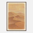 Dark wood frame 60x90 cm 24x36″ - Golden Haze – Soft Desert Dunes Wall Art Print - Play By Print
