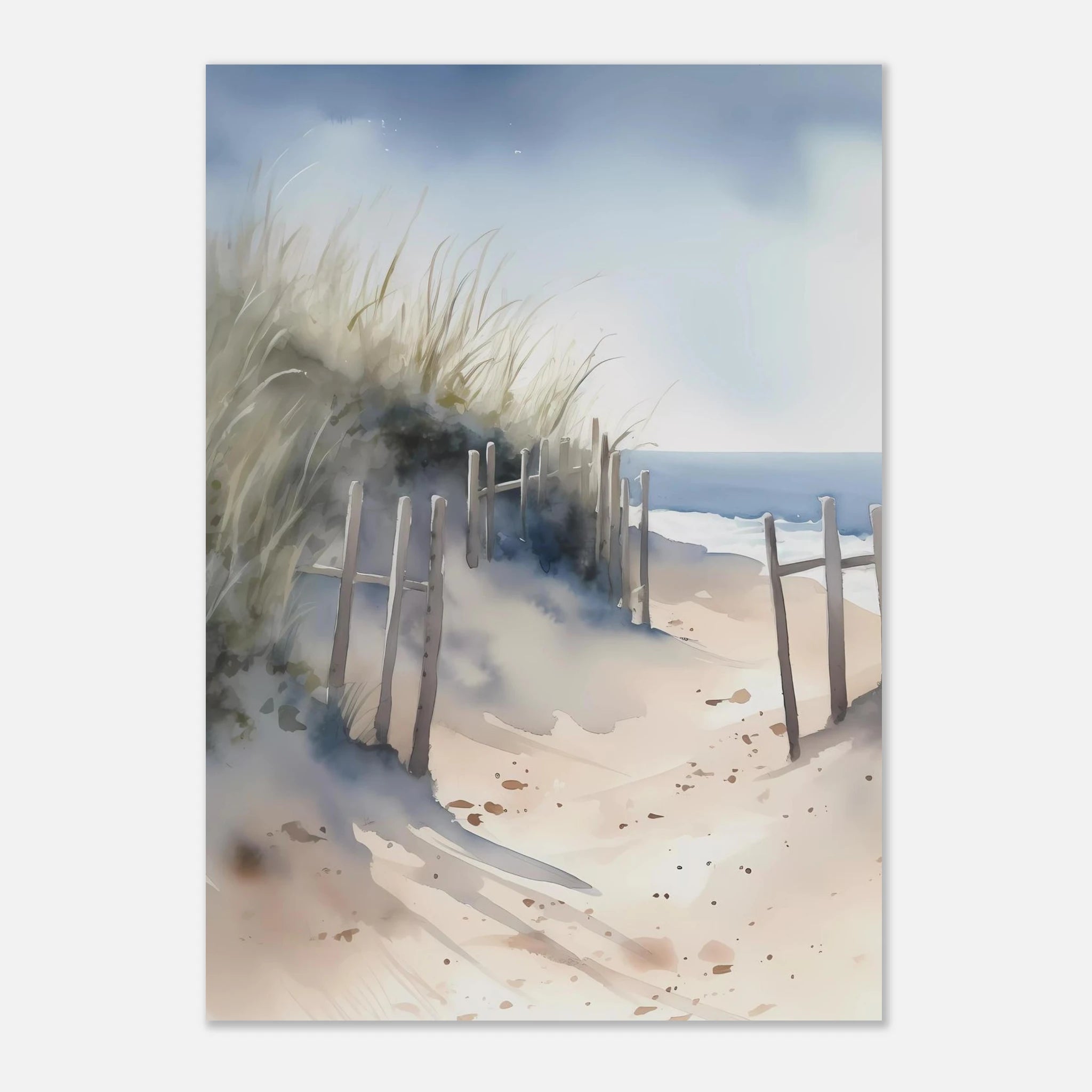 Unframed - Windswept Shoreline Path – Coastal Art Print - Play By Print