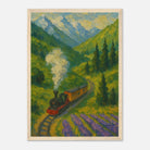Wood frame A3 (29.7 x 42 cm) - Mountain Steam Train Wall Art | Textured Painterly Travel - Play By Print