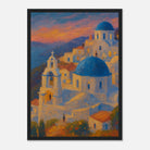 Black frame A3 (29.7 x 42 cm) - "Sunset Over Santorini" Print | Mediterranean Wall Art - Play By Print