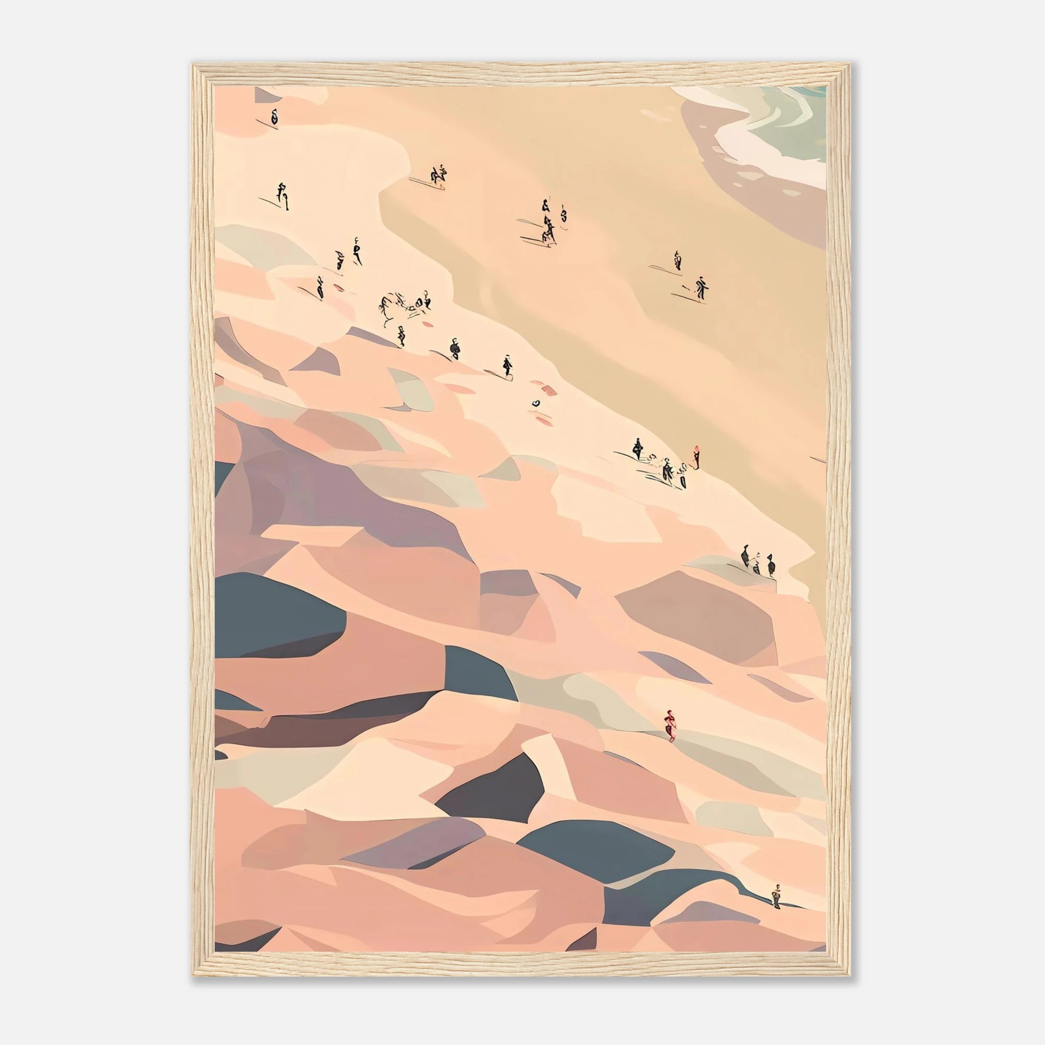 Wood frame - Coastal Horizon Abstract Costal Art | Left Panel - Play By Print