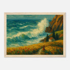 Wood frame 21x29.7 cm 8x12" - “Wild Coast” | Dramatic Ocean Wave Painting - Play By Print