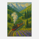 Unframed A3 (29.7 x 42 cm) - Mountain Steam Train Wall Art | Textured Painterly Travel - Play By Print