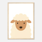Wood frame - Sheep – Minimalist Farm Animal Art Print | Modern Nursery or Playroom Decor - Play By Print