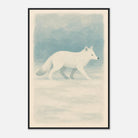 Black frame 60x90 cm 24x36″ - Silent Steps – Arctic Fox in Snow Wall Art Print - Play By Print