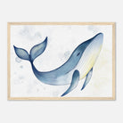 Wood frame - Gentle Whale Nursery Print | Watercolour Ocean Animal Wall Art for Kids - Iris