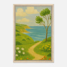 Wood frame 40x60 cm 16x24″ - Windy Coastal Walking Path Canvas Wall Art - Play By Print