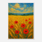 White frame A1 (59.4 x 84.1 cm) - Golden Poppy Field Print | Vibrant Impressionist Landscape - Play By Print
