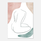 Unframed - Minimalist Nude Wall Art | Boho Line Drawing in Soft Earth Tones - Iris