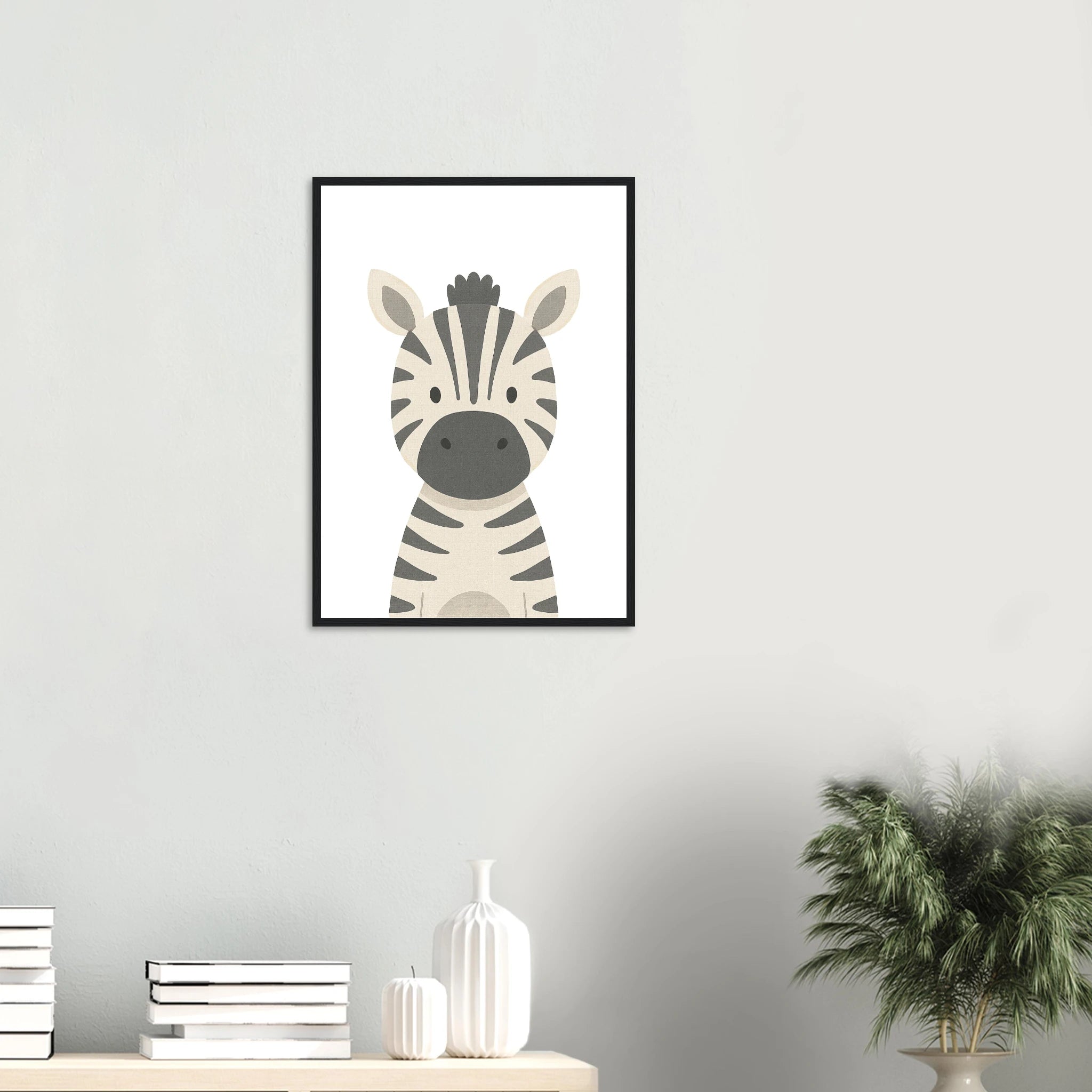 # all-groups - Zebra – Minimalist Safari Animal Art Print | Monochrome Nursery or Kids’ Poster - Play By Print