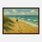 Dark wood frame A3 (29.7 x 42 cm) - “Coastal Solitude” | Peaceful Beach Walk - Play By Print