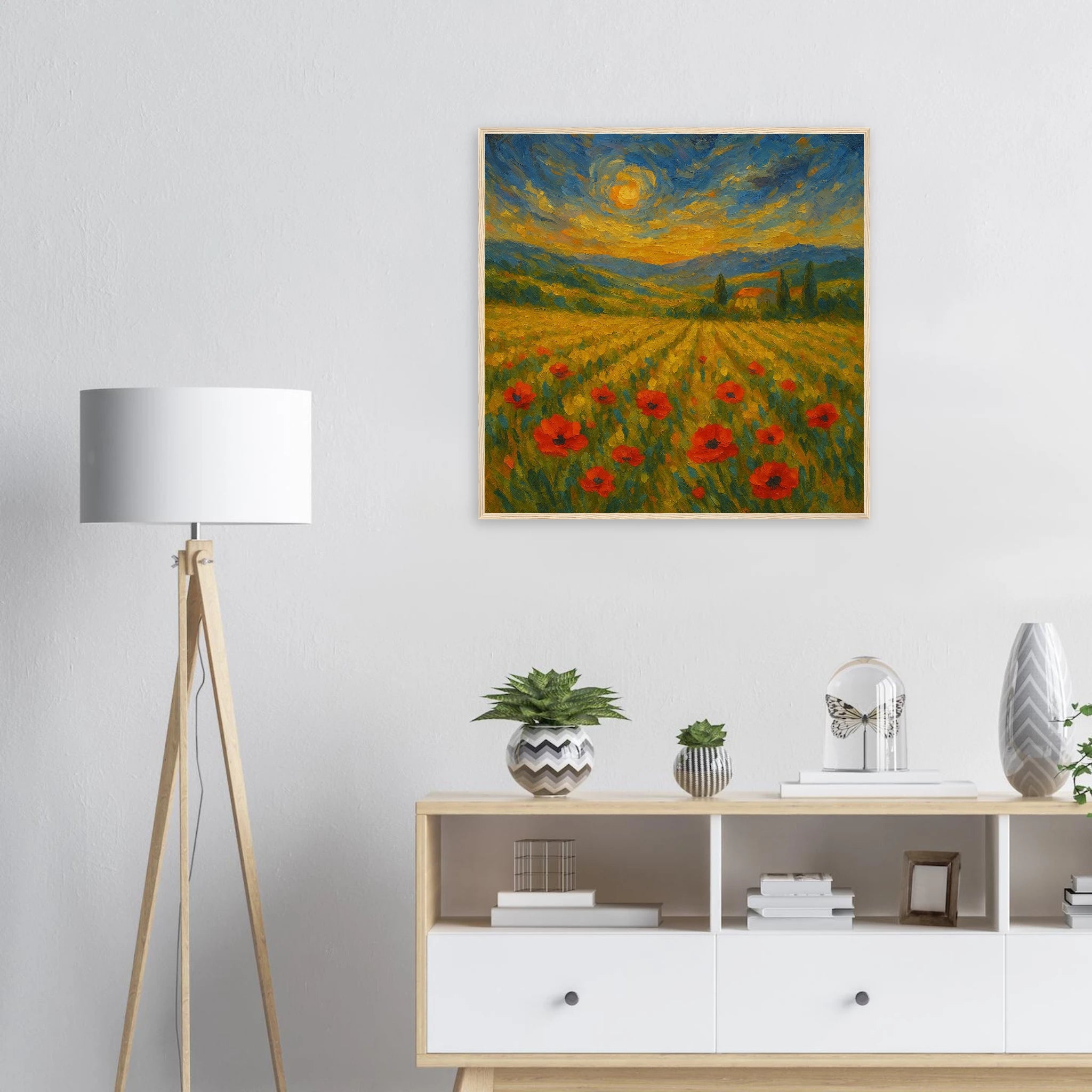 # all-groups - “Golden Hour in the Poppies” | Vibrant Sunset Landscape Art - Play By Print