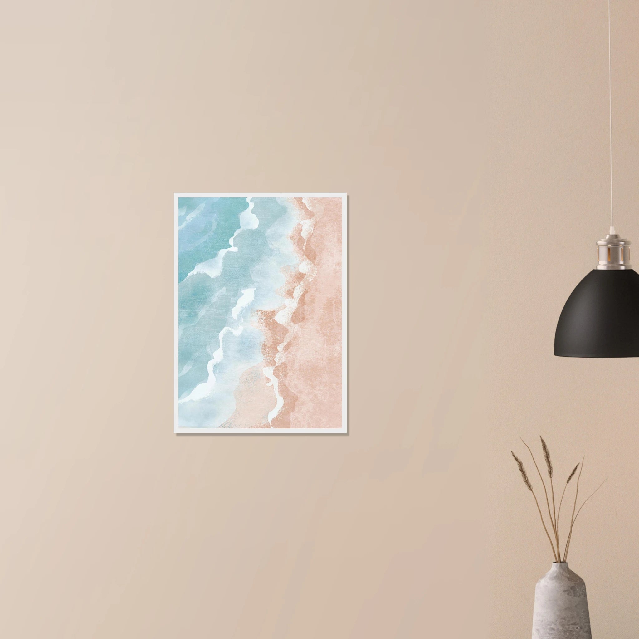 # all-groups - Pastel Shoreline – Soft Coastal Abstract Watercolour Art Print - Daisy