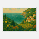 White frame A2 (42 x 59.4 cm) - “Lemon Coast Daydream” | Amalfi-Inspired Coastal - Play By Print