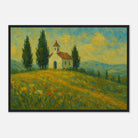 Black frame A2 (42 x 59.4 cm) - “Chapel on the Hill” | Countryside Church Landscape Print - Play By Print